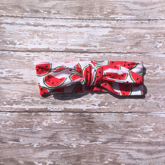 Watermelon headband-knot headband-summer by NorthWestBellas