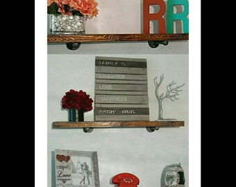 floating shelves deep industrial inch
