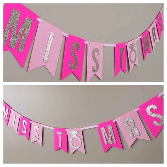Miss to Mrs Banner. Bachelorette party banner. by GlitterDesignsCo