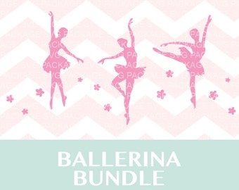 Pink Ballerina SVG Bundle, Ballet SVG, Ballet Dancer svg, Clipart Ballerina Ballet, Ballerina Silhouette cut files for Silhouette and cricut