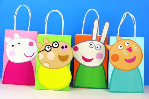 Peppa Pig Friends Favor Bag Instant Download by SimplyMadewithSam