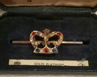 Absolutely Marvelous ROYAL CROWN COMMEMORATIVE Brooch-In its Original Box-Perhaps for the Queens Coronation?