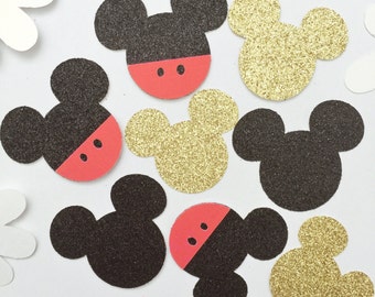 100 Glitter Mickey Mouse Confetti, First Birthday Party, Mickey Baby Shower, Party Decorations, Birthday Party Confetti, Mickey Confetti