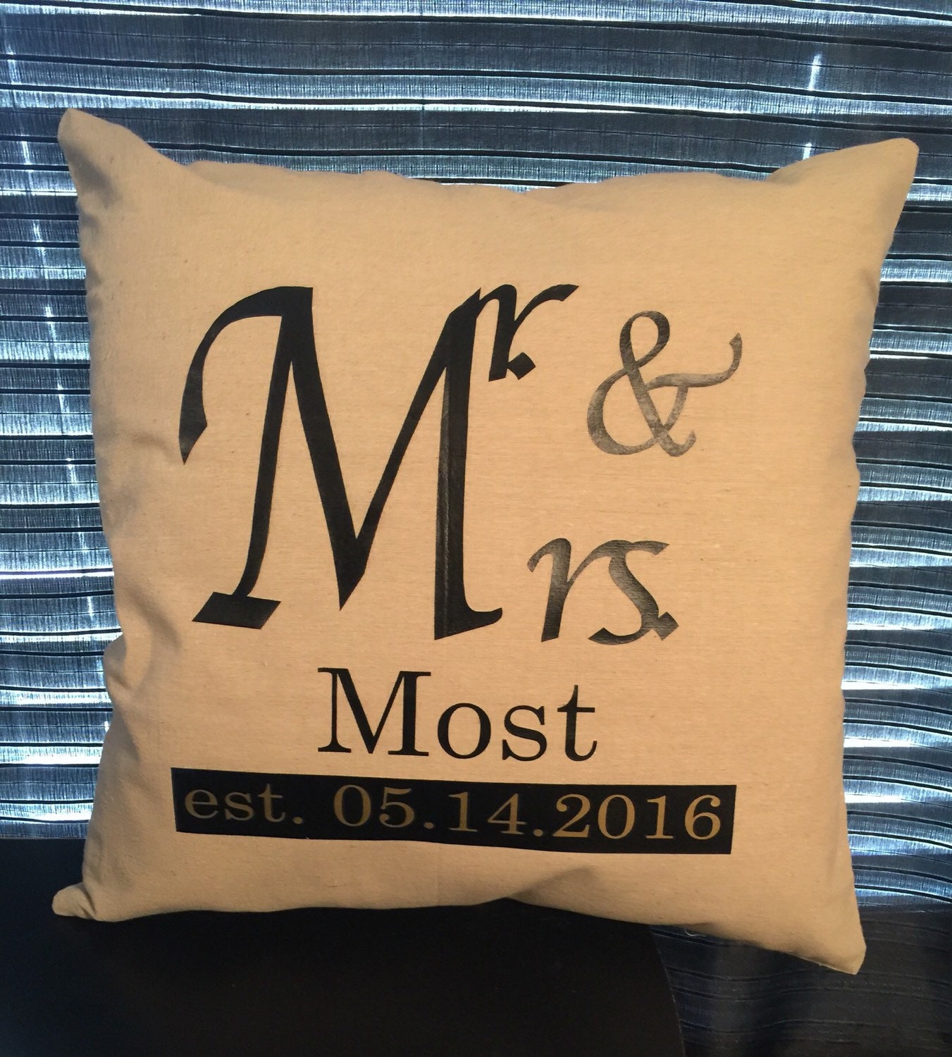 Personalized Mr & Mrs pillow case by BlakeyCreekBoutique on Etsy