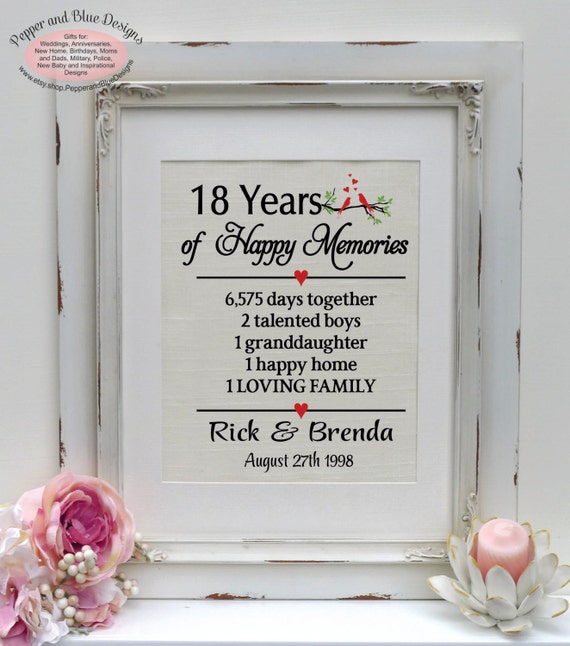 18th wedding  anniversary  gifts  18  years  by 