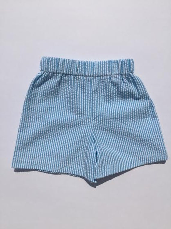 Baby Boy Blue Seersucker Shorts boy's shorts baby boy