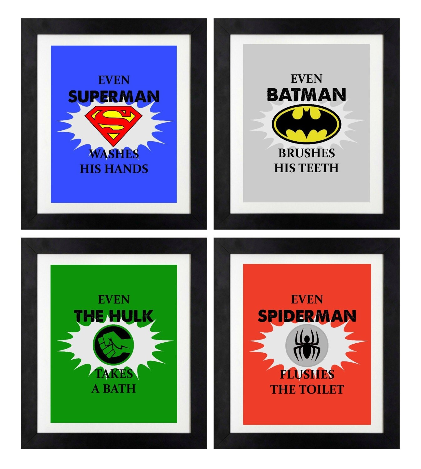 Superhero Printables Superhero Bathroom Art