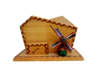 Mail holder. Wooden letters holder. Souvenir from Holland. Holland windmill. Kitchen decor