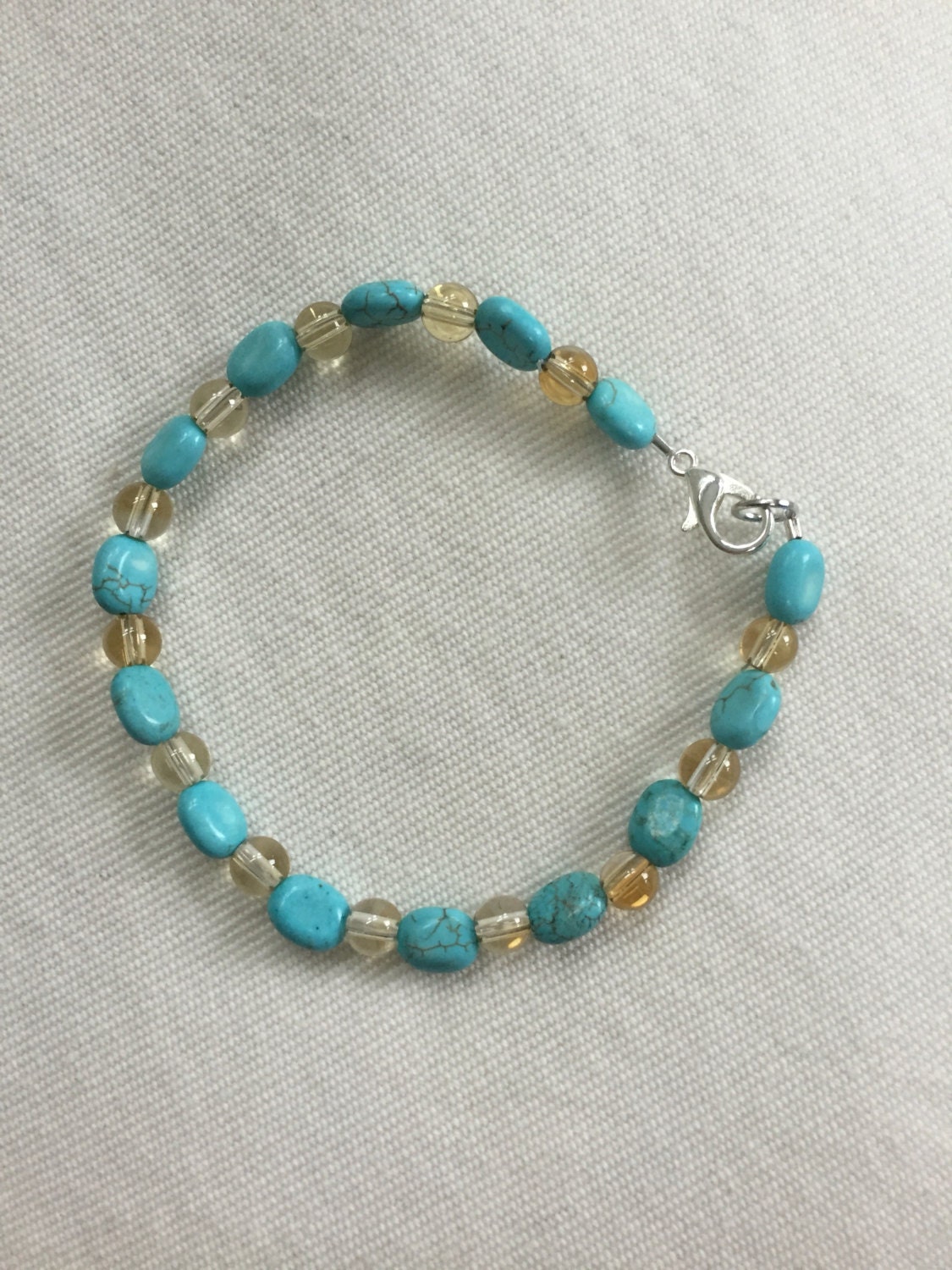 Handmade Delicate Turquoise and Gold Bracelet