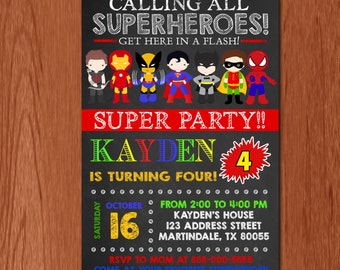Items similar to Superhero Birthday Save the Date - Superhero Birthday ...