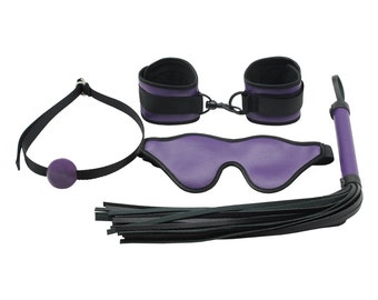 Bondage Blindfold,Bondage Ball gag, Bondage Hand Cuff, Bondage Flogger, BDSM, PU Bondage Kit,restraints (mature)