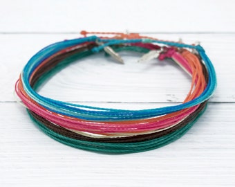 Waterproof Surfer Anklet, Wax Cord Anklet, Custom Surfer Jewelry, Adjustable Boho Anklet, Stackable Beach Anklet, Custom Anklet