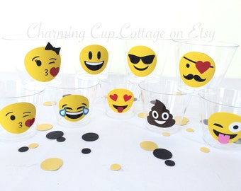 Emoji Party Cups/Emoji Birthday/Emoji Cups/Emoji Party/Emoji Theme Party/Emoji Party Theme/Emojis/Emoji Birthday Party