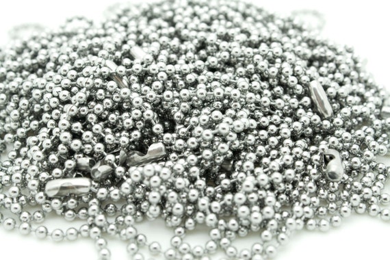 50 Silver Stainless Steel Ball Chain Necklace 24