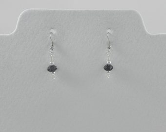 Black faceted beaded dangle/drop earrings