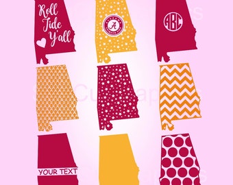 Alabama SVG Files - Svg Monogram -SVG Cutting Files - Svg Files for Cricut - Svg Monogram Frames - Silhouette SVG Files - Cricut Svg Files