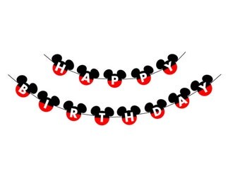 Mickey Mouse Happy Birthday Banner – *Instant Download!*