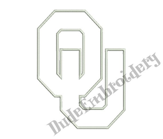 Oklahoma Sooners Applique Designs 9 Sizes Football Logo