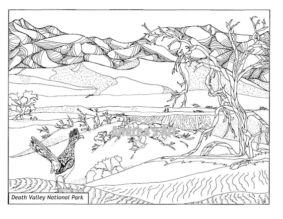 Death Valley National Park coloring page animals nature