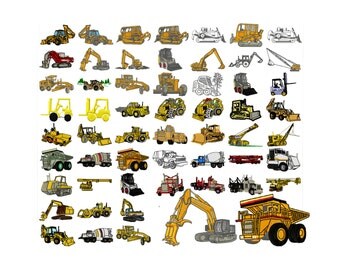 55 Heavy Machinery Machine Embroidery Designs, Truck Applique, Applique Design, Excavator Pattern, Vehicle Patch, Tractor, INSTANT DOWNLOAD