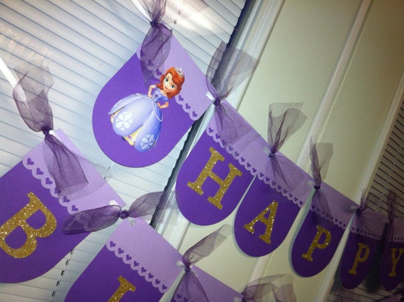 Sofia the first birthday banner Sofia birthday party Sophia