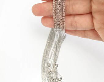 10 pcs Silver Chain DAINTY necklace chain bulk, wholesale Jewelry Supply, Mignon and Mignon 10CHND-S