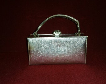 Vintage Metallic Gold Evening Bag Box Purse