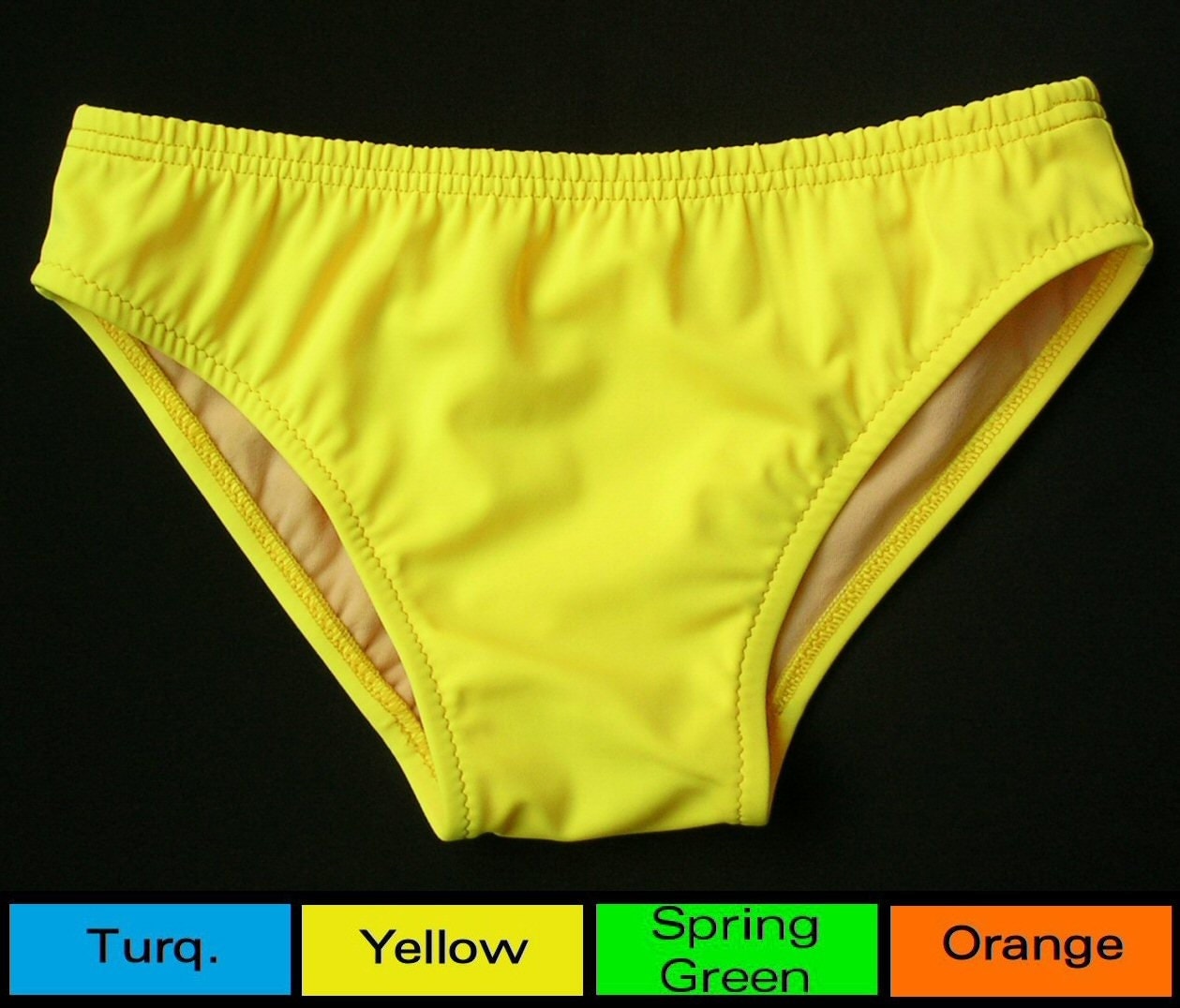 Mens Low Rise Swim Brief Swimsuit in Yellow Turquoise Green Mens Low Rise Swim Brief Swimsuit in Yellow Turquoise Green