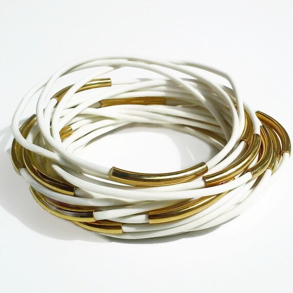 Items similar to Jelly Bracelet White Rubber Bracelet Set Bracelet
