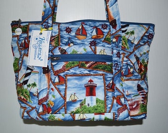 Quilted Fabric Handbag Purse with Farm Animals by KelleysCreations