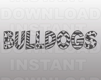 Bulldogs SVG File - Bulldogs Sports SVG File - Varsity SVG - Vector Clip Art-Commercial & Personal Use-Cricut Design Space, Silhouette Cameo
