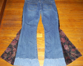 Hippie Bell Bottom Jeans OOAK Custom Order with YOUR Flare