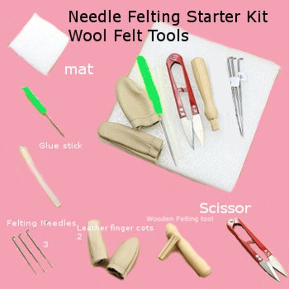 Needle Felting Starter Kit Wool Felt Tools Mat Scissors