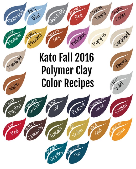 Download Kato Polyclay Polymer Clay Color Mixing Recipe Ebook for Fall