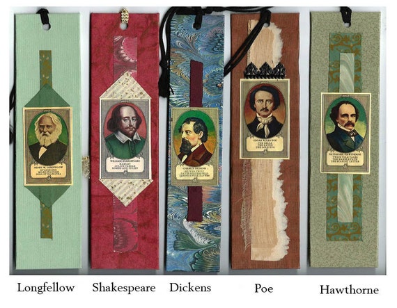 Famous Authors Collage Bookmarks Each Sold Separately