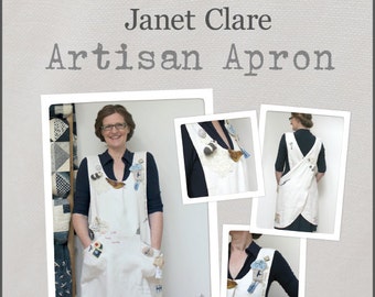 Artisan Apron Pattern - make and embellish your own crossover apron and wear your creativity! Includes S, M, L and XL sizes