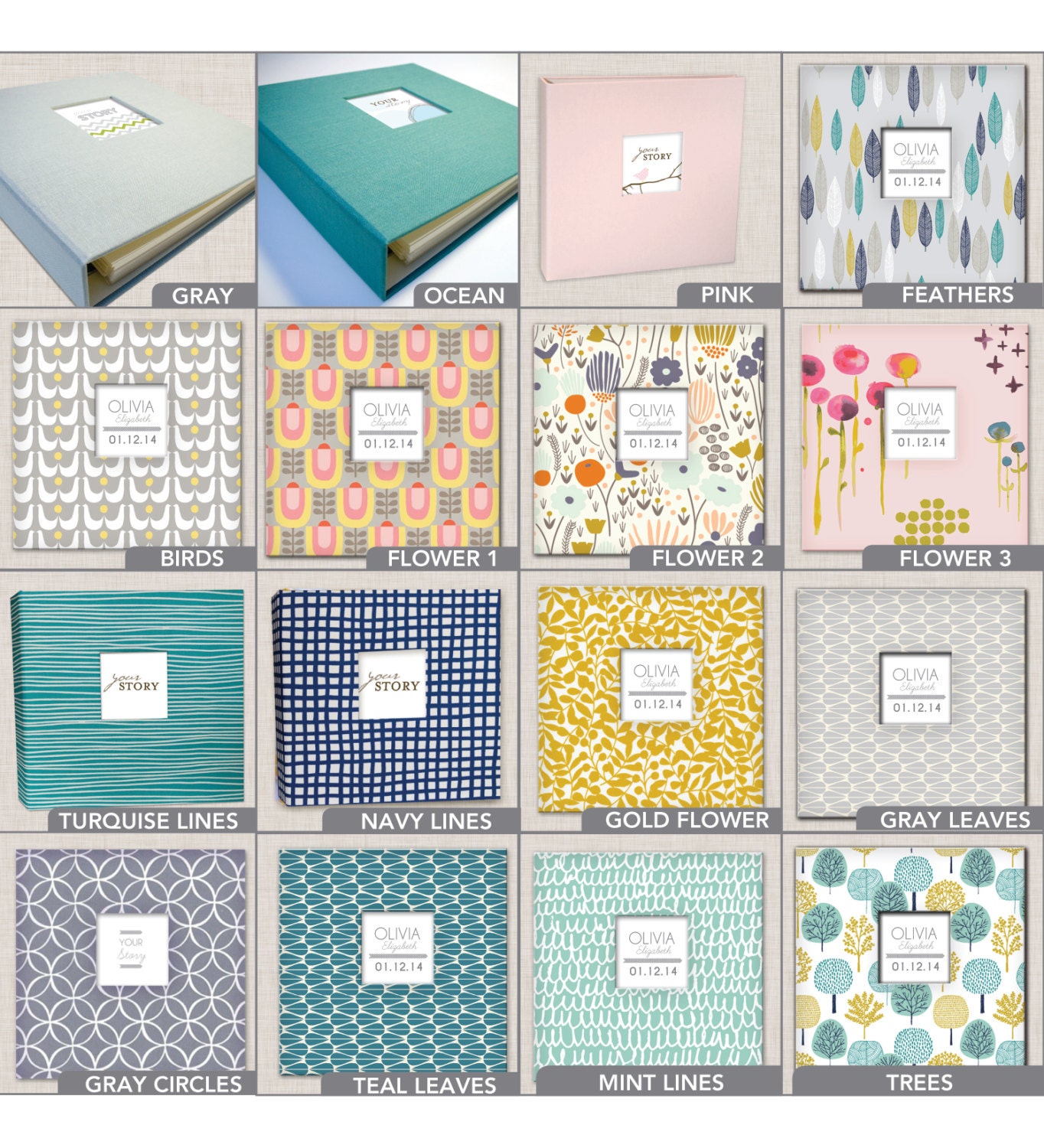 Deluxe Baby Book for Girl A Modern Baby Memory Book Whimsy