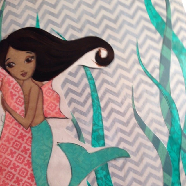 Mermaid Art Surf Art Beach Art Art for Children by HRushtonArt
