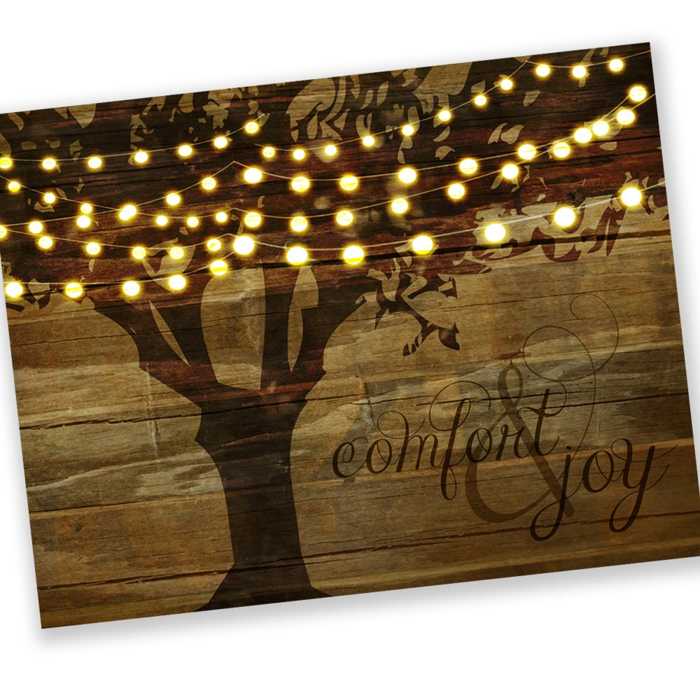 Christmas Cards / Holiday Cards Tree String Lights Comfort