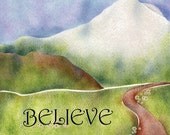 10" x 12" Fabric Art Panel - Believe