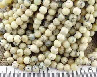 8mm African Opal Beads, African Opal Beads, Milk Opal Beads, Smooth Round, Cream White, Natural Common Opal 8 mm