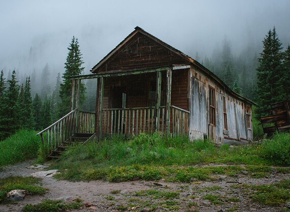 Rustic Art Print Foggy Forest Mountain Cabin Photography Rustic Art Print Foggy Forest Mountain Cabin Photography