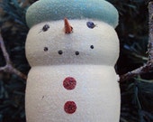 Whimsical Snowman Wood Turning Cottage Christmas Sale