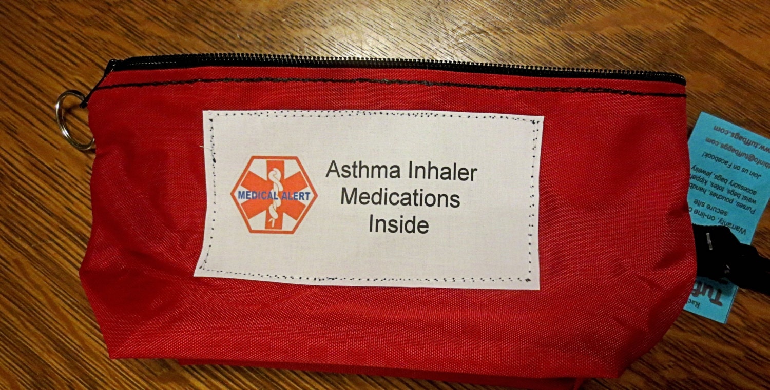 Inhaler Bag Holds Aerochamber Spacer For Asthma Medical