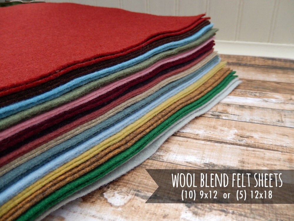 Wool Felt Sheets Merino Wool You Choose Size 10 9x12 or