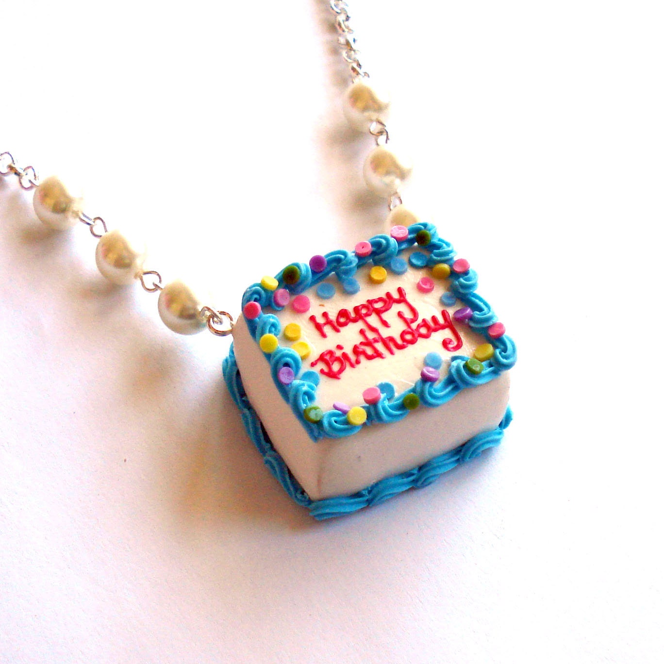 Birthday Cake Necklace Happy Birthday Necklace Ice Cream