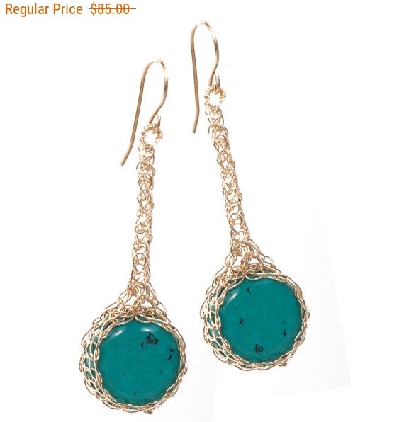 SALE 20% OFF BOHO Turquoise Earrings Turquoise stone by Yoola