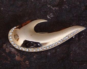 Brooch, Pin, Fashion Pin, Vintage 80's Rhinestone Brooch