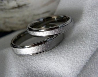 matching wedding bands titanium ring or wedding band set frosted flat stepped profile - Etsy Wedding Rings matching wedding bands titanium ring or wedding band set frosted flat stepped profile - Etsy Wedding Rings