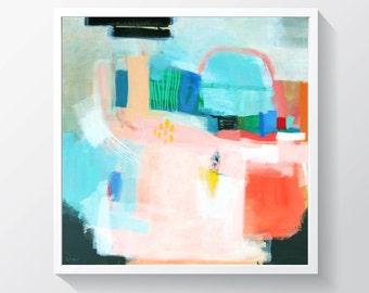 Abstract painting, Original acrylic painting on stretched canvas, 24" x 24"